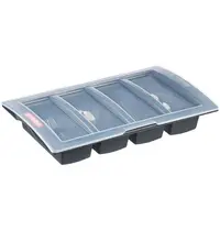 Araven Bestekbak | Kunststof | Donkergrijs | 4-vaks | Incl. Deksel | 1/1 GN | 530x325x100(h)mm