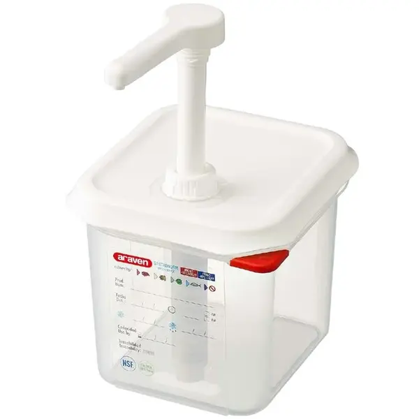 Sausdispenser | Kunststof | 2.6L | Transparant | 1/6 GN | 176x162x190(h)mm