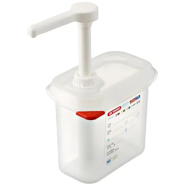 Sausdispenser | Kunststof | 1.5L | Transparant | 1/9 GN | 176x108x190(h)mm