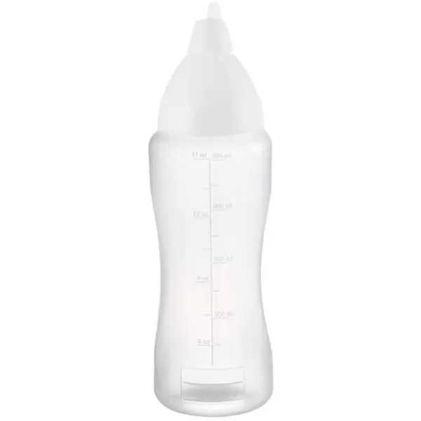 Doseerfles | Kunststof | Transparant | 500ml | Anti-Drup | 261(h)mm