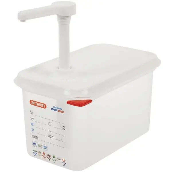 Sausdispenser | Kunststof | 4.3L | Portie 30ml | Transparant | 1/4 GN | 265x162x190(h)mm