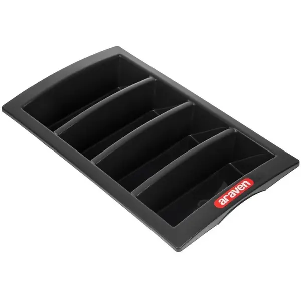 Bestekbak | Kunststof | Zwart | 4-vaks | 1/1 GN | 530x325x100(h)mm