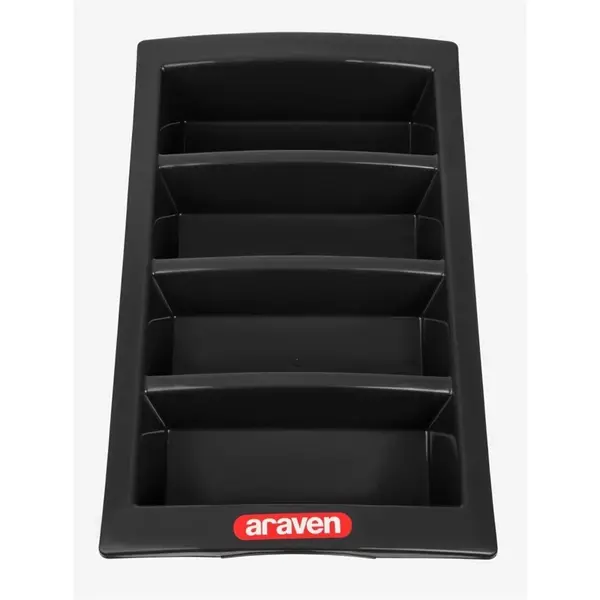Bestekbak | Kunststof | Zwart | 4-vaks | 1/1 GN | 530x325x100(h)mm