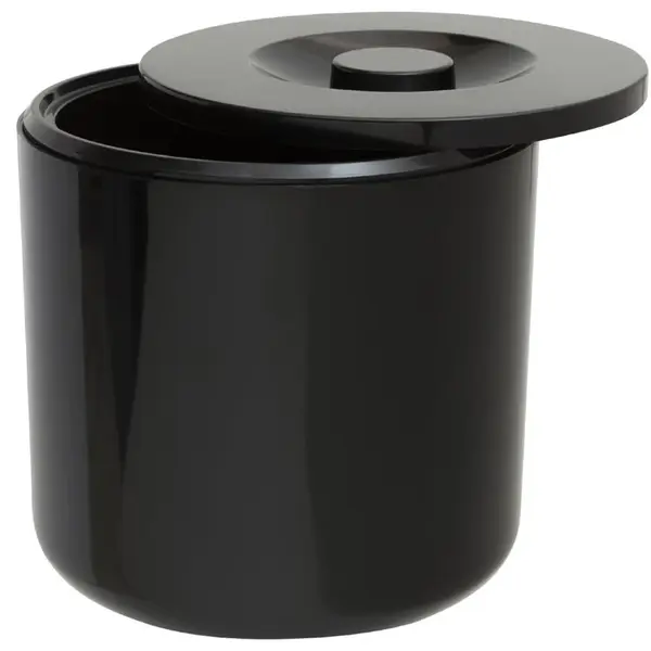 IJsblokjesemmer | 4.5L | Kunststof | Zwart | Dubbelwandig | Incl. Deksel | Ø190x197(h)mm