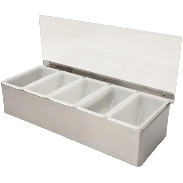 Garneerunit | RVS | 5x 0.57L | 384x151x94(h)mm