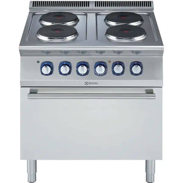 Fornuis + Oven | e-XP 700 | Elektrisch | 4 Kookpunten (Ø230) + 2/1 GN Oven | 16.4kW (400V) | 800x730x850/900(h)mm