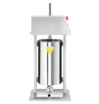 HENDI Worstenvuller | RVS | 15L | Incl. 4 Trechters (Ø16/22/32/38mm) | 0.06kW (230V) | 450x350x750(h)mm