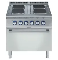 Electrolux Fornuis + Oven | e-XP 700 | Elektrisch | 4 Kookpunten (230x230) + 2/1 GN Oven | 16.4kW (230V-3F) | 800x730x850/900(h)mm