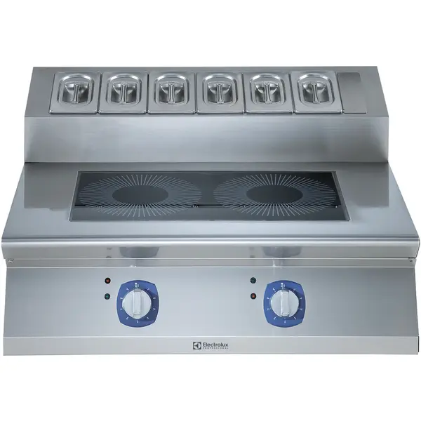 Inductiefornuis | e-XP 700 | 2 Kookpunten (Ø280) | Boven 6x 1/9 GN | 10kW (400V) | 800x730x250(h)mm