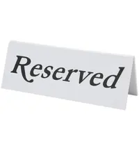 Beaumont Tafelbordjes | Kunststof | "Reserved" | 2-zijdig | 10 Stuks | 120x36x45(h)mm