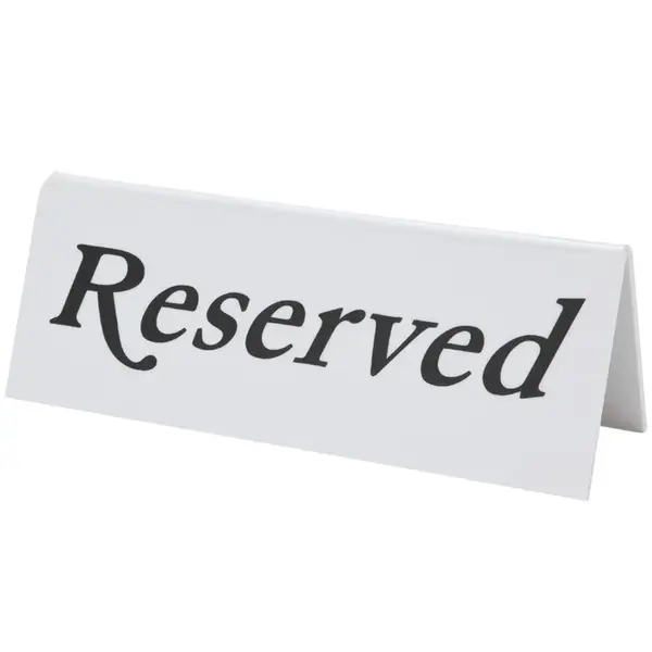 Tafelbordjes | Kunststof | "Reserved" | 2-zijdig | 10 Stuks | 120x36x45(h)mm