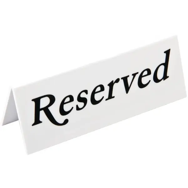 Tafelbordjes | Kunststof | "Reserved" | 2-zijdig | 10 Stuks | 120x36x45(h)mm