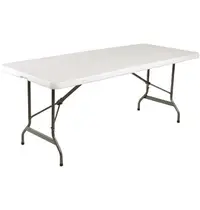Bolero Inklapbare Buffettafel | Kunststof/Staal | Wit Blad | Grijs Frame | In-/Outdoor | 1836x760x738(h)mm