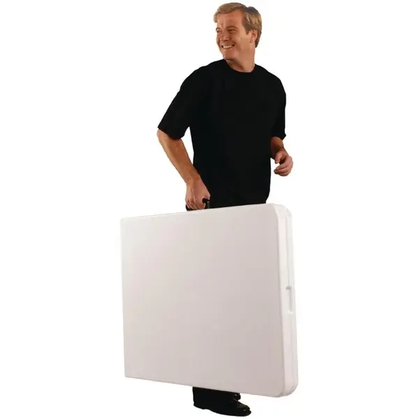 Inklapbare Buffettafel | Kunststof/Staal | Wit Blad | Grijs Frame | In-/Outdoor | 1836x760x738(h)mm