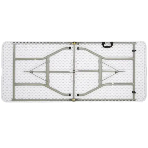 Inklapbare Buffettafel | Kunststof/Staal | Wit Blad | Grijs Frame | In-/Outdoor | 1836x760x738(h)mm
