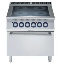 Electrolux Glaskeramisch Fornuis + Oven | e-XP 700 | 4 Kookpunten (Ø230) + 2/1 GN Oven | 14.8kW (400V) | 800x730x850/900(h)mm