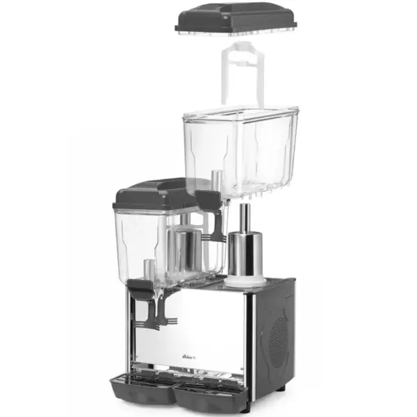 Gekoelde Drankendispenser | Zwart | 2x 12L | 0°C/+10°C | 485x415x645(h)mm