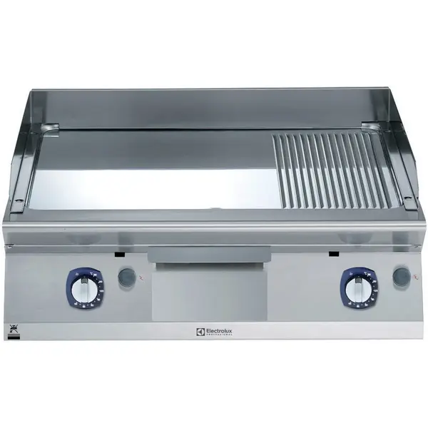 Bak-/Grillplaat | e-XP 700 | Gas | Glad/Gegroefd Oppervlak 730x540 (Verchroomd) | 100°C/280°C | 14kW | Waakvlam/Piëzo | 800x730x250(h)mm