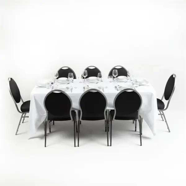 Inklapbare Buffettafel | Kunststof/Staal | Wit Blad | Grijs Frame | In-/Outdoor | 1821x751x738(h)mm