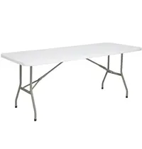 Bolero Inklapbare Buffettafel | Kunststof/Staal | Wit Blad | Grijs Frame | In-/Outdoor | 1821x751x738(h)mm