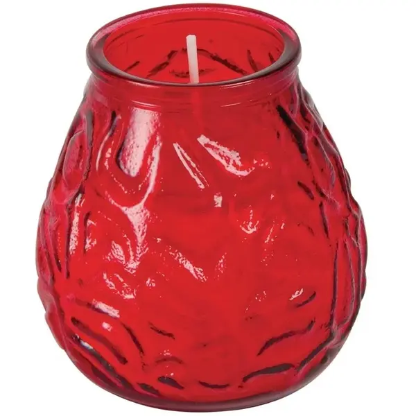 Glaskaarsen | Was/Glas | Wit/Rood | 75 Branduren | 12 Stuks | Ø100x105(h)mm