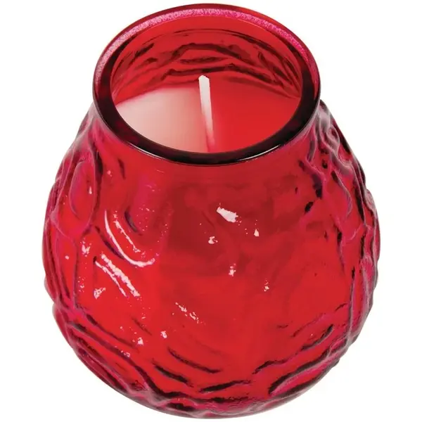 Glaskaarsen | Was/Glas | Wit/Rood | 75 Branduren | 12 Stuks | Ø100x105(h)mm