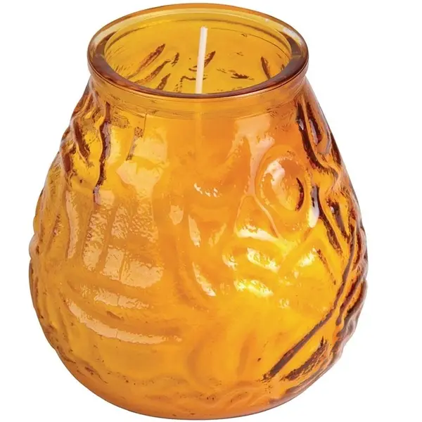 Glaskaarsen | Was/Glas | Wit/Oranje | 75 Branduren | 12 Stuks | Ø100x105(h)mm