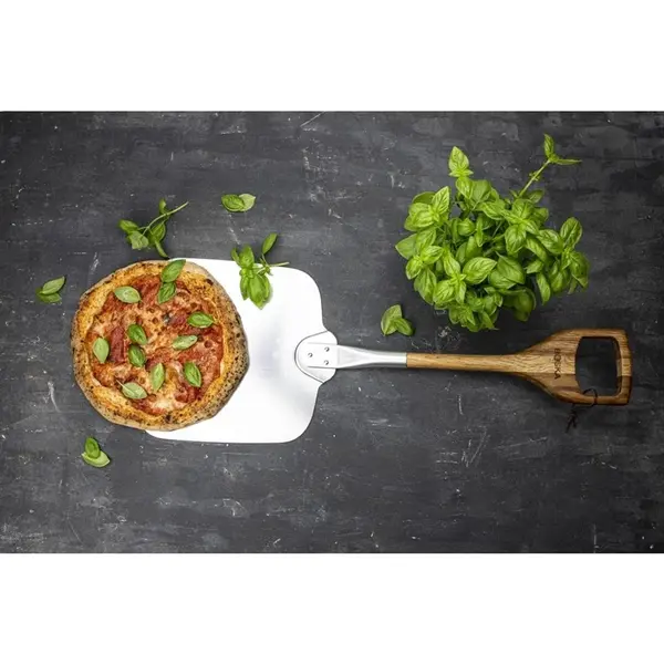 Pizzaschep | Oppervlak 300x300mm | Hout/Aluminium (Dicht) | Lengte 760mm
