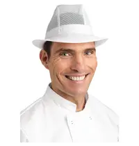 British Bespoke Workwear Trilby Hoed | Kunststof | Wit | Zonder Haarnet