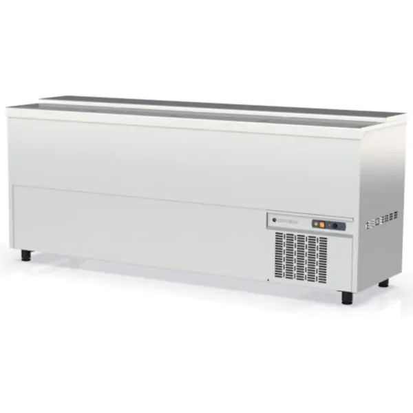 Flessenkoeler | BE | 580L | RVS | +2°C/+8°C | Statisch | 4 Schuifdeksels | 1990x550x850(h)mm
