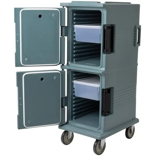 Thermo-Voedseltransportwagen | Ultra Camcarts | Kunststof | 114L | 2 Niveaus | 4x 1/1 GN (100mm) | Wielen (Geremd) | 520x690x1370(h)mm