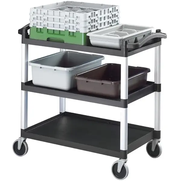 Serveerwagen | KD | Aluminium/Kunststof | 3 Niveaus | Wielen | Waterkering | 1015x540x950(h)mm