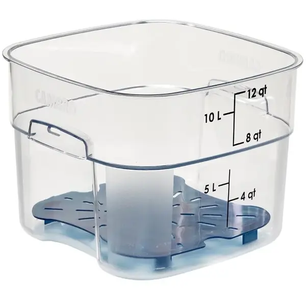Afvoerrekken | Cambro CamSquares FreshPro Voedselcontainer GAS-CU141 | Kunststof | Blauw | 6 Stuks | 235x235x16(h)mm