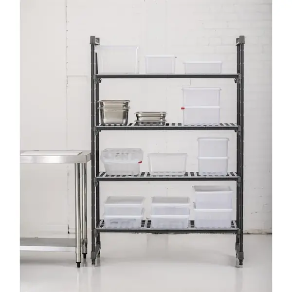 Stelling | CAMSHELVING BASICS | Composiet | 4 Schappen (Verstelbaar) | Zware Belasting | HACCP | 1220x540x1830(h)mm