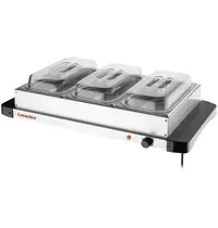 Caterlite Warmhoudplaat | 3x 1/3 GN | 40°C/85°C | 0.4kW (230V) | Incl. GN-Bakken + Deksels | 657x381x167(h)mm