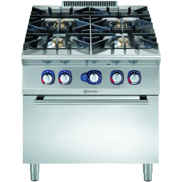 Fornuis + Oven | e-XP 900 | Gas | 4 Branders (4x 6kW) + 2/1 GN Oven (8.5kW) | Waakvlam/Piëzo | 800x930x850/900(h)mm