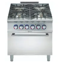 Electrolux Fornuis + Oven | e-XP 900 | Gas/Elektrisch | 4 Branders (3x 6kW + 1x 10kW) + 2/1 GN Oven (6kW-400V) | Waakvlam | 800x930x850/900(h)mm