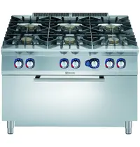 Electrolux Fornuis + Maxi Oven | e-XP 900 | Gas | 6 Branders (6x 10kW) + Oven (12kW) | Waakvlam/Piëzo | 1200x930x850/900(h)mm