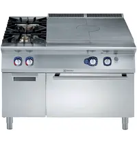 Electrolux Fornuis/Doorkookplaat + Oven | e-XP 900 | Gas | 2 Branders (6+10kW) + Plaat (10.5kW) + 2/1 GN Oven (8.5kW) | Waakvlam/Piëzo | Neutraal Vak | 1200x930x850/900(h)mm