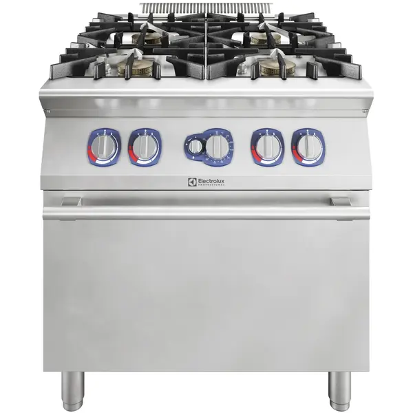 Fornuis + Oven | e-XP 900 | Gas | 4 Branders (4x 10kW) + 2/1 GN Oven (8.5kW) | Waakvlam/Piëzo | 800x930x850/900(h)mm