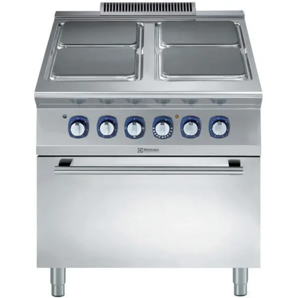 Fornuis + Oven | e-XP 900 | Elektrisch | 4 Kookpunten (300x300) + 2/1 GN Oven | 22kW (400V) | 800x930x850/900(h)mm