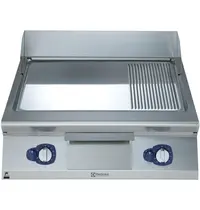 Electrolux Bak-/Grillplaat | e-XP 900 | Gas | Glad/Gegroefd Oppervlak 730x700 (Verchroomd) | 90°C/270°C | 20kW | Piëzo Ontsteking | 800x930x250(h)mm