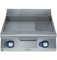 Electrolux Bak-/Grillplaat | e-XP 900 | Gas | Glad/Gegroefd Oppervlak 730x700 (Verchroomd) | 90°C/270°C | 20kW | Piëzo Ontsteking | 800x930x250(h)mm
