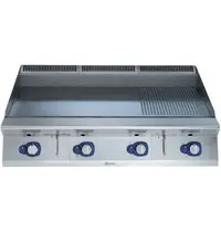Electrolux Bak-/Grillplaat | e-XP 900 | Gas | Glad/Gegroefd Oppervlak 1194x610 (Verchroomd) | 90°C/270°C | 33kW | Piëzo Ontsteking | 1200x930x250(h)mm