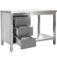 Luxus Werktafel | RVS | Laden (Links) | Bodemschap | Diepte 700 | Hoogte 850/885 | Breedte 800-2900 | Gelaste Constructie