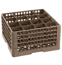 Bartscher Glazenkorf kunststof bruin | 16 vakken | 500x500x266(h)mm