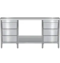 Luxus Werktafel | RVS | Laden (Links/Rechts) | Bodemschap | Diepte 600 | Hoogte 850/885 | Breedte 1200-2900 | Gelaste Constructie