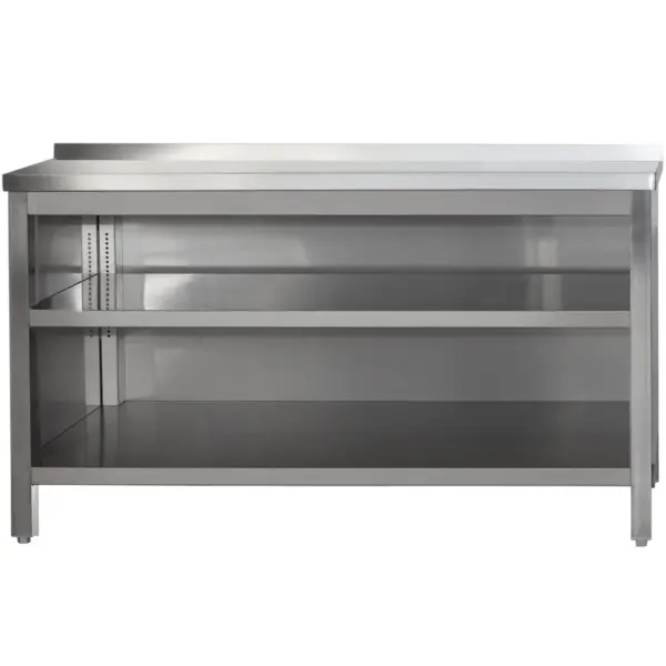 Werkbank | RVS | Open vak | Diepte 600 | Hoogte 850/885 | Breedte 400-2900 | Achteropstand