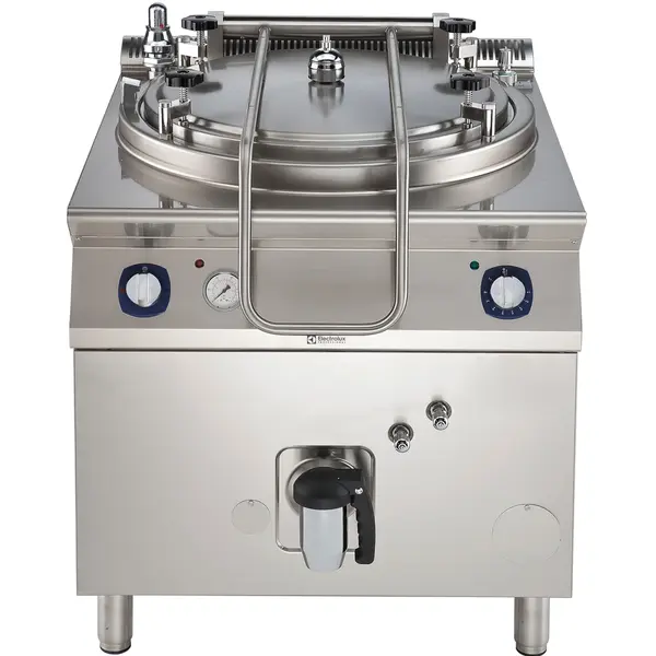 Kookketel | e-XP 900 | Gas | 150L | Indirecte Verhitting | 24kW/0.1kW (230V) | Piëzo Ontsteking | Vulkraan (Warm/Koud) + Aftapkraan | 800x930x850/900(h)mm