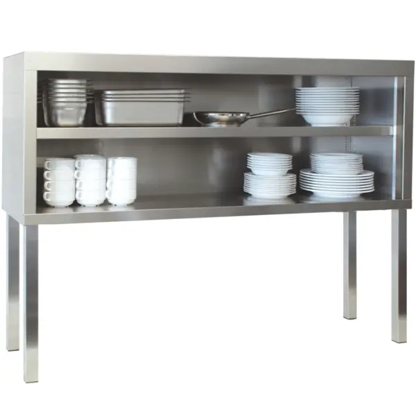 Tafelopbouwkast | RVS | Open Vak | Diepte 400 | Hoogte 1150 | Breedte 800-2000